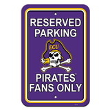 East Carolina Pirates Sign 12x18 Plastic Reserved Parking Style CO