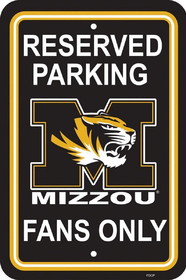 Missouri Tigers Sign 12x18 Plastic Reserved Parking Style CO