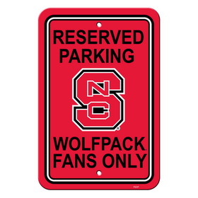 North Carolina State Wolfpack Sign 12x18 Plastic Reserved Parking Style CO