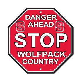 North Carolina State Wolfpack Sign 12x12 Plastic Stop Style CO