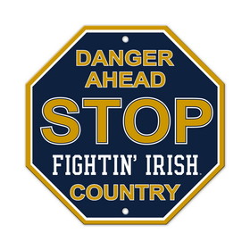 Notre Dame Fighting Irish Sign 12x12 Plastic Stop Style CO