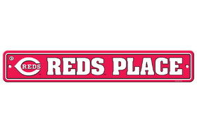 Cincinnati Reds Sign 4x24 Plastic Street Style CO