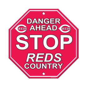 Cincinnati Reds Sign 12x12 Plastic Stop Style CO