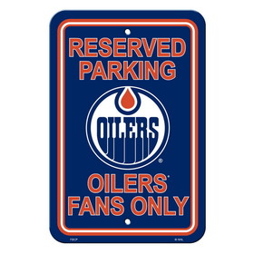 Edmonton Oilers Sign 12x18 Plastic Reserved Parking Style CO