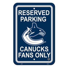 Vancouver Canucks Sign 12x18 Plastic Reserved Parking Style CO