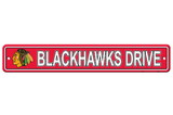 Chicago Blackhawks Sign 4x24 Plastic Street Style CO