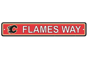 Calgary Flames Sign 4x24 Plastic Street Style CO