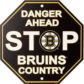 Boston Bruins Sign 12x12 Plastic Stop Style CO