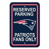 New England Patriots Sign 12x18 Plastic Reserved Parking Style CO