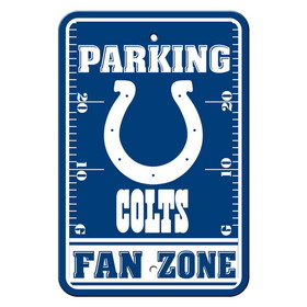 Indianapolis Colts Sign 12x18 Plastic Fan Zone Parking Style CO