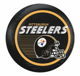 Pittsburgh Steelers Black Helmet Tire Cover - Size Large