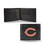 Chicago Bears Wallet Billfold Leather Embroidered Black