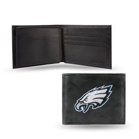 Philadelphia Eagles Wallet Billfold Leather Embroidered Black