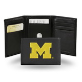 Michigan Wolverines Wallet Trifold Leather Embroidered