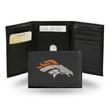 Denver Broncos Wallet Trifold Leather Embroidered