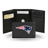 New England Patriots Wallet Trifold Leather Embroidered