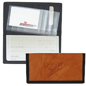 Dallas Stars Checkbook Cover Leather/Nylon Embossed CO