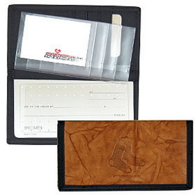 Boston Red Sox Checkbook Cover Leather/Nylon Embossed CO