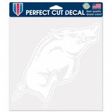 Arkansas Razorbacks Decal - 8 in x 8 in - Die-Cut - White