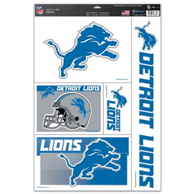 Detroit Lions Decal 11x17 Multi Use 5 Piece
