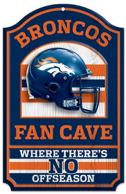 Denver Broncos Wood Sign - 11"x17" Fan Cave Design