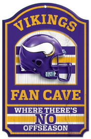 Minnesota Vikings Sign 11x17 Wood Fan Cave Design