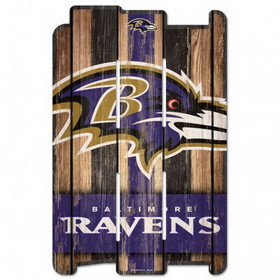 Baltimore Ravens Sign 11x17 Wood Fence Style