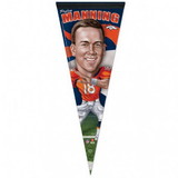 Denver Broncos Pennant 12x30 Premium Style Peyton Manning Caricature Design