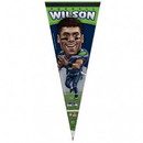 Seattle Seahawks Pennant 12x30 Premium Style Russell Wilson Caricature Design