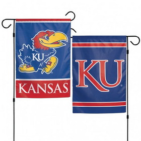 Kansas Jayhawks Flag 12x18 Garden Style 2 Sided
