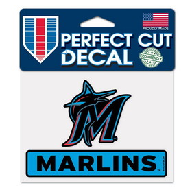 Miami Marlins Decal 4.5x5.75 Perfect Cut Color