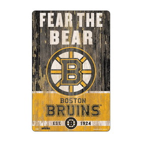 Boston Bruins Sign 11x17 Wood Slogan Design