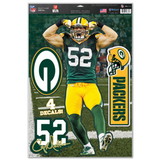 Green Bay Packers Decal 11x17 Multi Use Clay Matthews Design 4 Piece CO