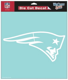 New England Patriots Decal 8x8 Die Cut White