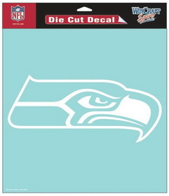 Seattle Seahawks Decal 8x8 Die Cut White