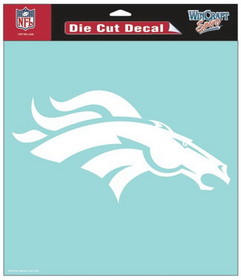 Denver Broncos Decal 8x8 Die Cut White