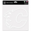 Calgary Flames Decal 8x8 Perfect Cut White