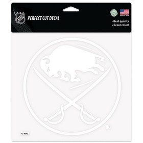 Buffalo Sabres Decal 8x8 Perfect Cut White