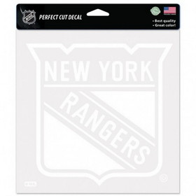 New York Rangers Decal 8x8 Perfect Cut White