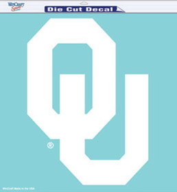 Oklahoma Sooners Decal 8x8 Die Cut White