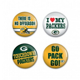Green Bay Packers Buttons 4 Pack