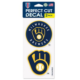 Milwaukee Brewers Decal 4x4 Perfect Cut Set of 2