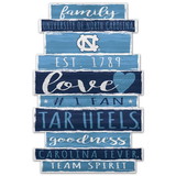 North Carolina Tar Heels Sign 11x17 Wood Family Word Design