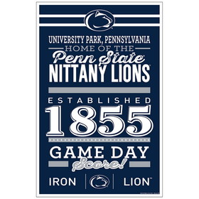 Penn State Nittany Lions Sign 11x17 Wood Established Design