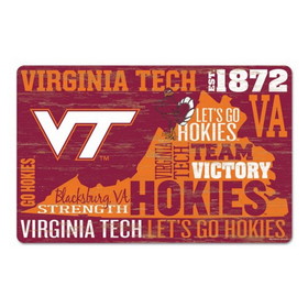 Virginia Tech Hokies Sign 11x17 Wood Wordage Design