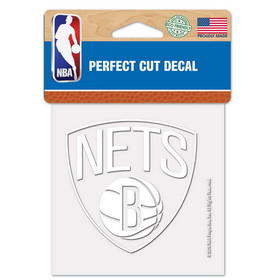 Brooklyn Nets Decal 4x4 Perfect Cut White