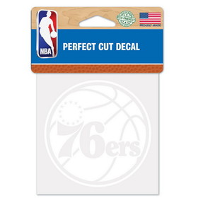 Philadelphia 76ers Decal 4x4 Perfect Cut White