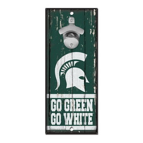 Michigan State Spartans Sign Wood 5x11 Bottle Opener