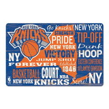 New York Knicks Sign 11x17 Wood Established Design