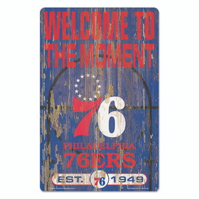 Philadelphia 76ers Sign 11x17 Wood Slogan Design